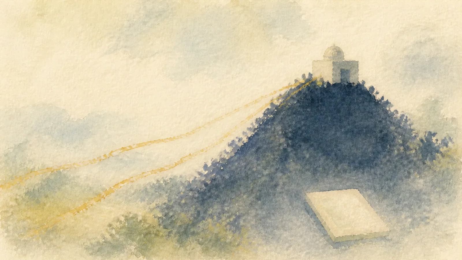 Watercolor edge observatory recording crawler paths into a web project